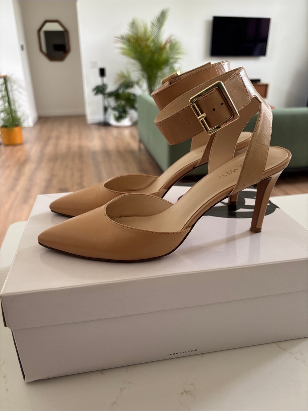 Nine West Callen Light Natural Pointed Toe Heels
